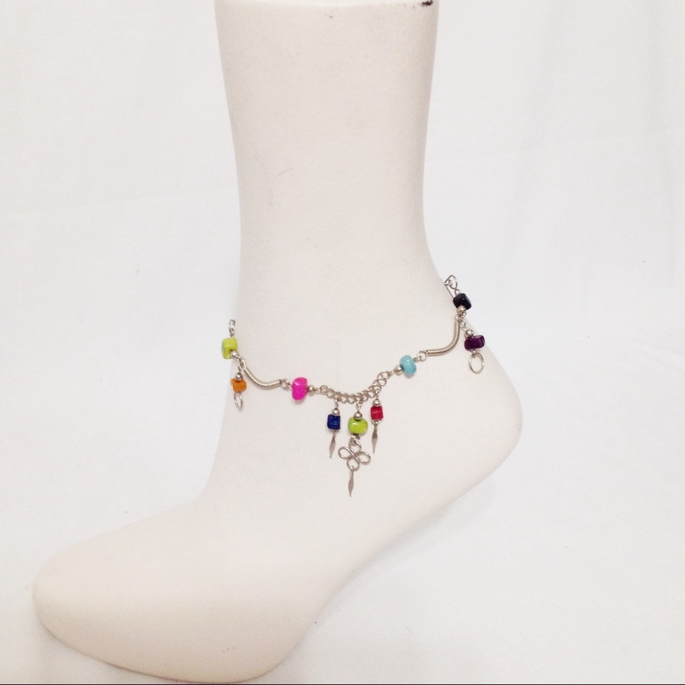 Ankle Bracelet, Handmade Peru, Beaded Boho Anklet